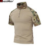 Men T-Shirts Multicam Camouflage Tactical T-Shirt Cotton Short Sleeve