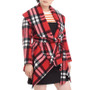 Women Winter Wool Jacket Coat Vintage Turn Down Shawl Collar Plaid