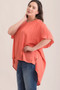 Coral Flowy High Low Tunic Top