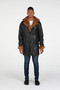 Ulman Mens Winter Leather Coat w/Faux Fur - Clearance