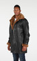 Ulman Mens Winter Leather Coat w/Faux Fur - Clearance