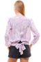 Snake Floral Tie Back Surplice Long Sleeve Blouse