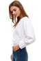 Long Puff Sleeves Surplice Blouse