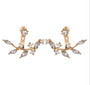 Women's New Style Crystal Stud Ear Jacket Earrings