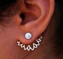 Women's New Style Crystal Stud Ear Jacket Earrings