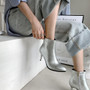 Women's Metallic Pointed Toe High Heel Stiletto Ankle Boots