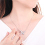 Women's 925 Sparkling Silver CZ Pave Letter Pendant Necklace