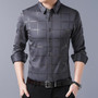 Men's Luxury Plaid Long Sleeve Slim Fit Shirt