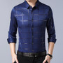 Men's Luxury Plaid Long Sleeve Slim Fit Shirt