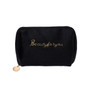 PURDORED 1 Pc Women Zipper Velvet Make Up Bag Travel Large Cosmetic Bag for Makeup Solid Color Female Make Up Pouch Necessaries