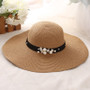 NEW Women's Spring Summer Decorated Wide Brim Straw Sun Hat