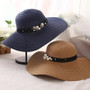 NEW Women's Spring Summer Decorated Wide Brim Straw Sun Hat