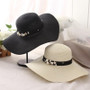 NEW Women's Spring Summer Decorated Wide Brim Straw Sun Hat