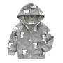 Cartoon Dino Hooded Jacket Outerwear for Kids Girls and Boys
