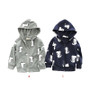 Cartoon Dino Hooded Jacket Outerwear for Kids Girls and Boys