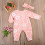 Cute Floral Jumpsuit with Headband Romper for Baby Girl