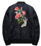 Flower Rose Embroidery Cotton Padded Bomber Jacket