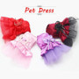 New Summer Pink Purple Lace Dress Skirt Dogs Princess Dresses