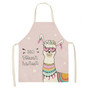 Printed Cotton Linen Sleeveless Aprons Kitchen Home Cooking Baking