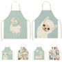 Printed Cotton Linen Sleeveless Aprons Kitchen Home Cooking Baking