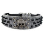 2" Wide Spiked Studded Leather Dog Collar