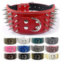 Spiked Studded Pu Leather Large Dog Collars For Pit Bull