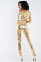 DISCO QUEEN Golden Scales Print Top and Leggings set