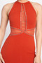 KAIRA Halter Mini Dress in Red