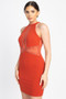 KAIRA Halter Mini Dress in Red