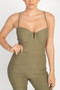 Bustier Jumpsuit in Olive Green