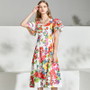 SHELLEY butterfly sleeve floral midi dress