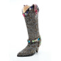 Fancy cowgirl studded knee-high boots