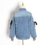 Denim jacket with laces