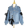 Denim jacket with laces