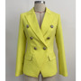 Double-breasted blazer in lime green
