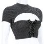 Laced-up turtleneck crop top