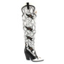 Over the knee cowgirl serpent print boots