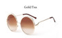 Round Retro Oversized Women Luxury Sunglasses