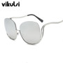 Rimless Gradient Women Luxury Brand Designer Oversized Round Sunglasses