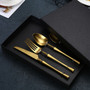 4PC/Set Stainless Steel Upscale Gold Plated Dinnerware Western Dinner Flatware Golden Cutlery Knife Fork Spoon Coffee Spoon Set