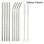 Drinking Straws Reusable Stainless Steel Drinking Straws with Cleaner Brush Tube Straws Wedding Party Drinking Accessories