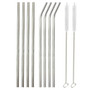 Drinking Straws Reusable Stainless Steel Drinking Straws with Cleaner Brush Tube Straws Wedding Party Drinking Accessories