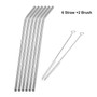 Drinking Straws Reusable Stainless Steel Drinking Straws with Cleaner Brush Tube Straws Wedding Party Drinking Accessories