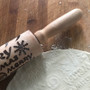 Embossed rolling pin for baking christmas cookies