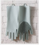 Magic silicone dishwashing scrubber gloves