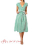 Women's Dresses Spring Summer Dress Vestidos Women Casual Stripe Printing Off Shoulder Sleeveless Dress Princess Dress