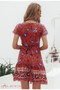 Bohemian floral mini women summer dress festa V neck ruffle bandage dress female Elegant holiday beach sundress