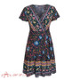 Bohemian floral mini women summer dress festa V neck ruffle bandage dress female Elegant holiday beach sundress