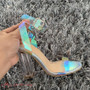 PVC Women Sandals Summer Open Toed High Heels Women Transparent Heel Sandals Woman Party Shoes Discount Pumps 11CM