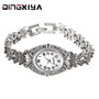 Design Antique Silver Bracelet Clock Ladies Wrist Watch